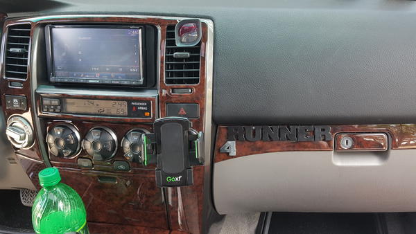 Kenwood 9702s with hdmi.mhl on dash, 4runner badge painted and moved to glove box. Newport burl wood interior.