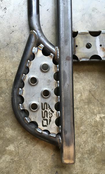 Kickout and rear step plate detail