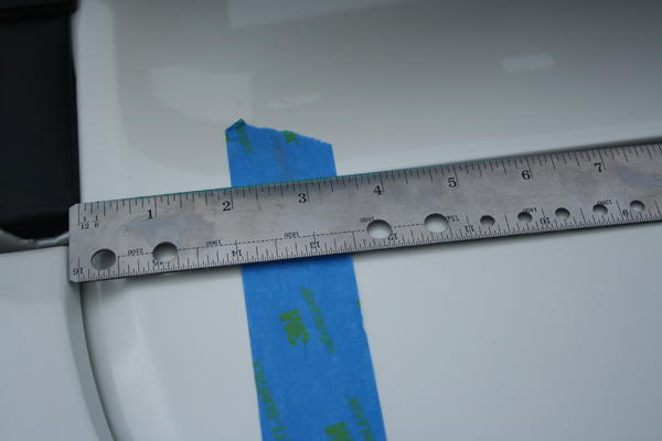 Ladder spacing. 3 3/8: from weather strip...