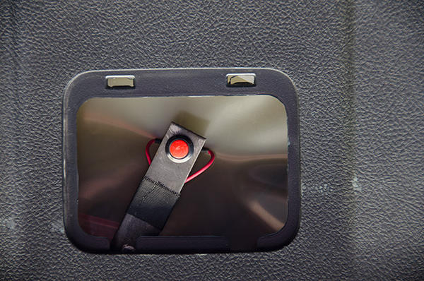 Latch button panel on