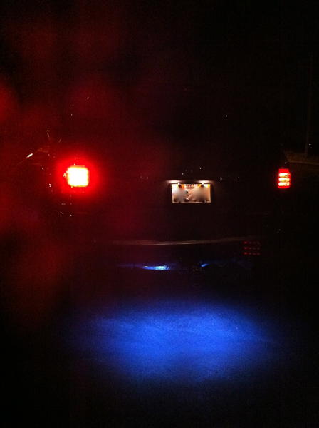 LEDs installed between spare and rear bumper.