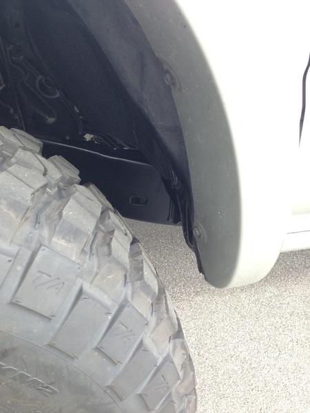 Left front fender clearance.
