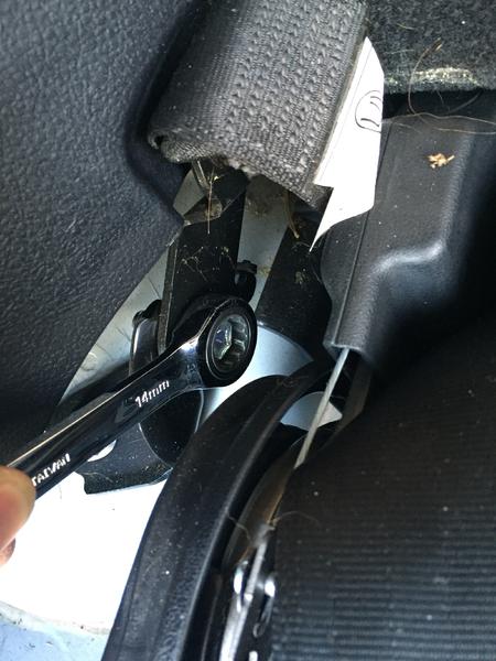 Left side removing with ratchet wrench.