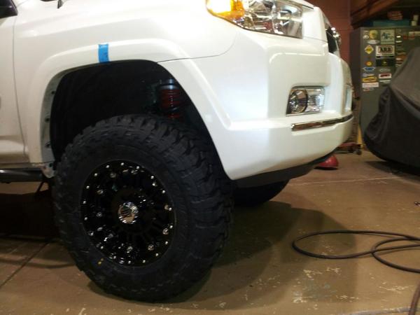 Lift in progress. Not sure yet if the 295s will fit...