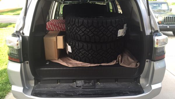 Lift kit and shoes? Say no more! Toytec 3", Fuel Vapors 18/9, LR UCA's, and Duratracs 295/65R18