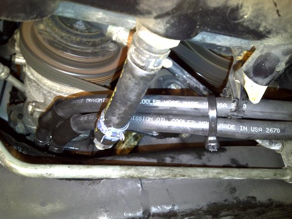 lines connected.... old rad cooler stubbed out