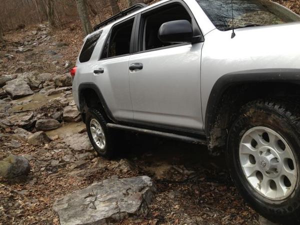 Look behind to see the trail, very rocky!