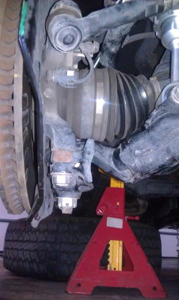 Lower ball joint bolts back in place