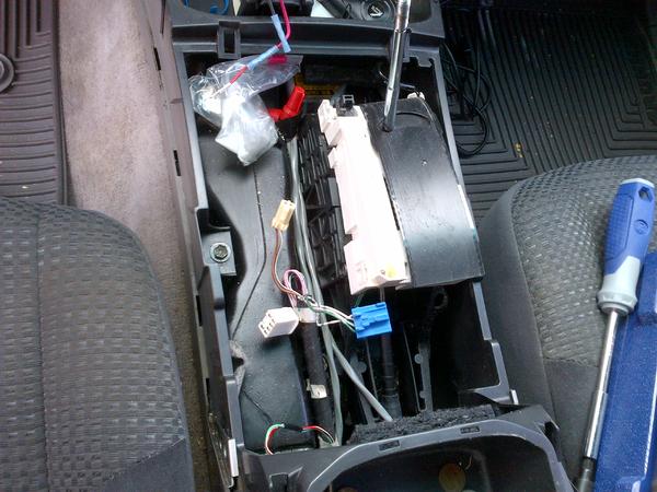 Lower console taken apart