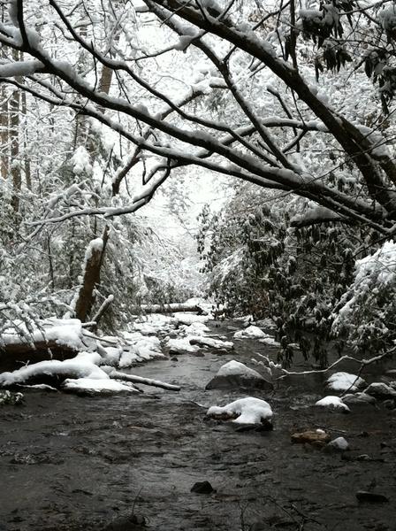 Lower crossing of Helton Creek Falls