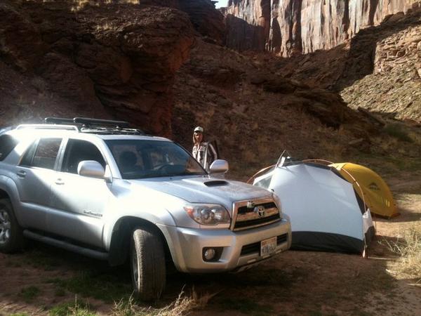 Moab Spring '11 Camping with the ski racks.