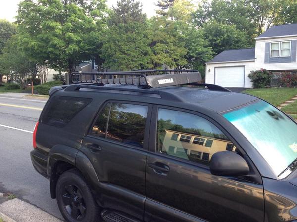 Mounted Mega Warrior roof rack.