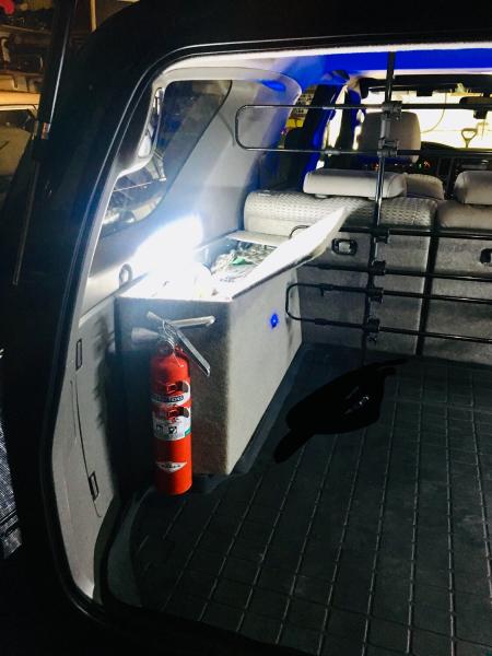 Moves the LEDS up a few inches to provide more light, and to clear the lid of the cargo box.