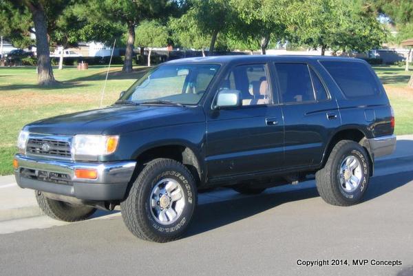 MVP's Third 4runner:
'96 T4R SR5, 2WD, 3.4L, Auto
bought in 4/2007 w/ 211k miles
drove a year until the recession began, gas was $5/gallon and I was o
