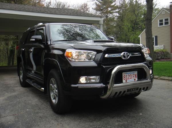 My 2011 SR5 w/ Trail Hood and Westin Bull Bar and Nerf Bars
Wade in channel window visors shorty antenna etc...
Rear bar by Black Horse will be on soo