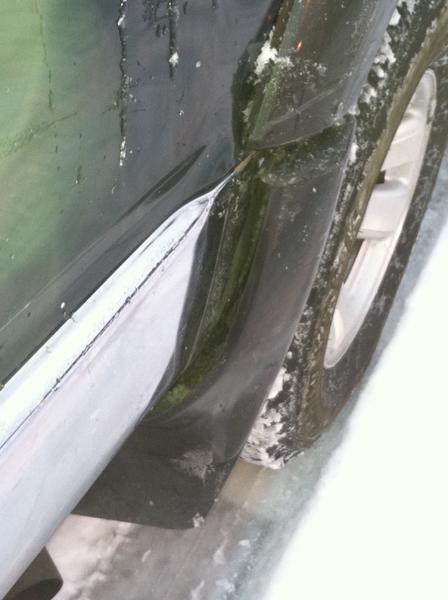 My back fender pushed in