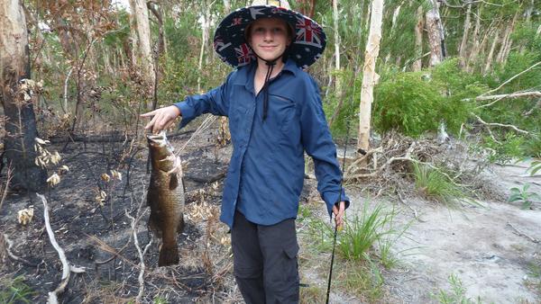 My boys fish for the local fish - barramundi. Top of the fish chain, but crocs are also his enemy