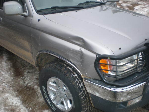 my first dent, got pulled into a tree