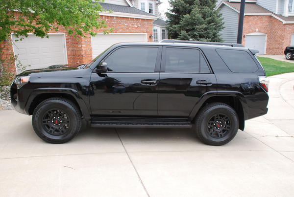 My girl with her new TRD Pro wheels. Black on black on black. Exactly the look I was aiming for.