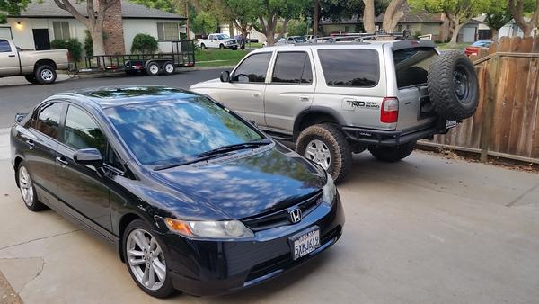 My hoopty and the wife's race car