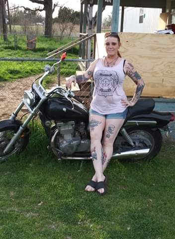 my wife and her bike
