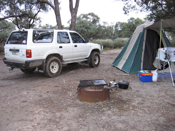 Ned @ Murray River campsite. Nothing like getting out of the city & getting back to basics