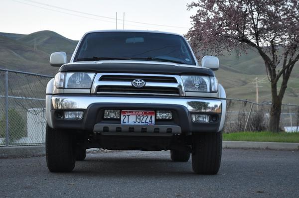 New fog lights, skid plate, and 500 watt lights in front.