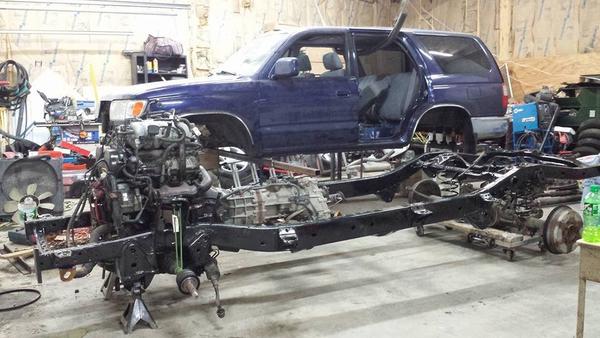 New frame with drivetrain installed