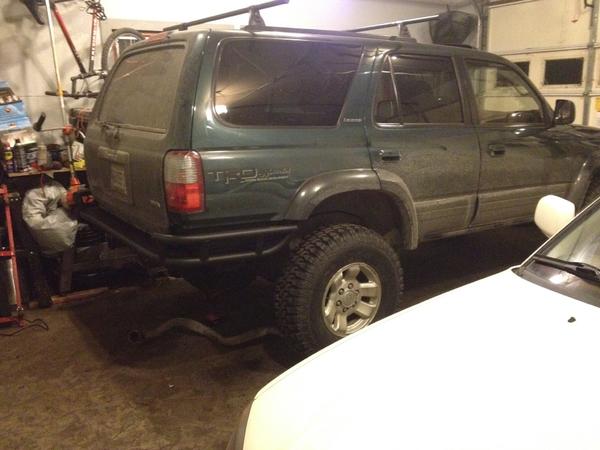 New rear Savage bumper sprayed w/ Rustoleum Berliner spray.