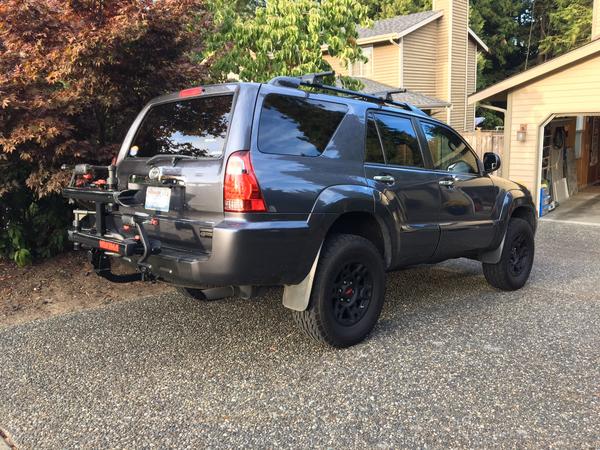 New wheels and bike rack.