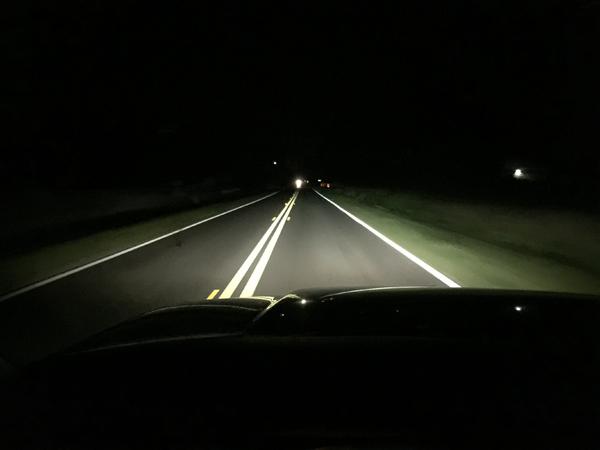 NIGHT DRIVE WITH NEW PROJECTOR LENS AND HIDS
