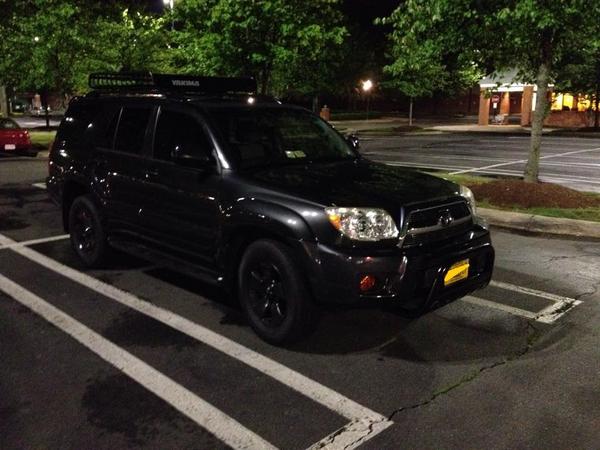 Night time side view.