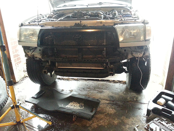 no bumper while working on the mounts of the brush bar