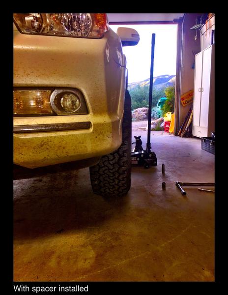 Now with spacer installed