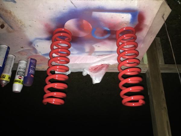 of course had to paint the front coils red