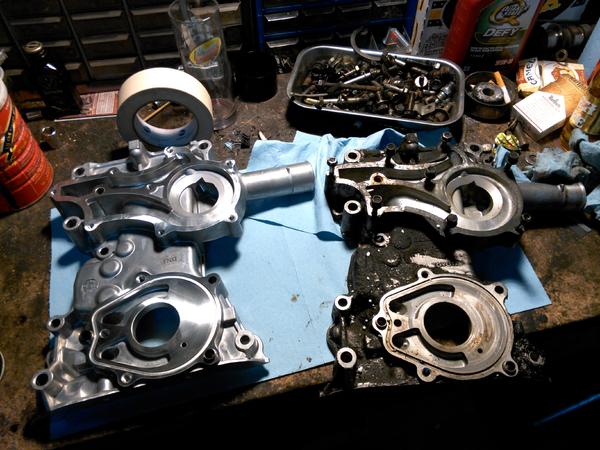 Old and new timing cover