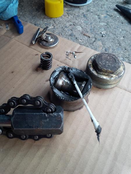 Old guide out... found a chain clamp the perfect size-- totally lucked out!