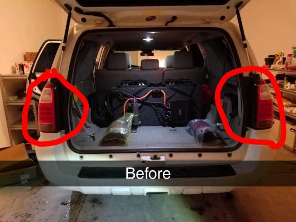 Old light housings were retaining water