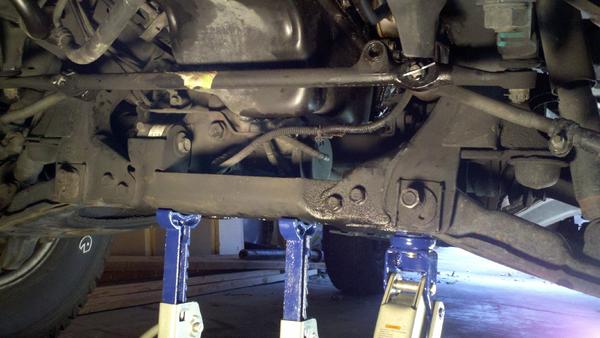 Old steering stabilizer removed
