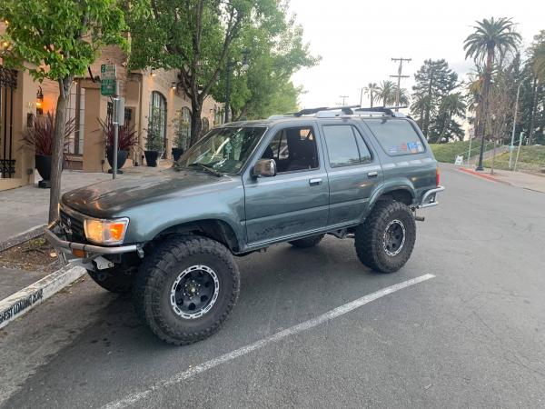 On 35's w/3" lift springs in rear, torsion bar crank and inner fender mods.