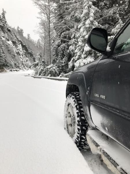 On our way to adventure after a fresh snowfall