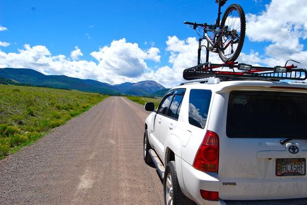 On the way to Seven Peaks bike trail on Snowshoe Mountain, Creede, CO