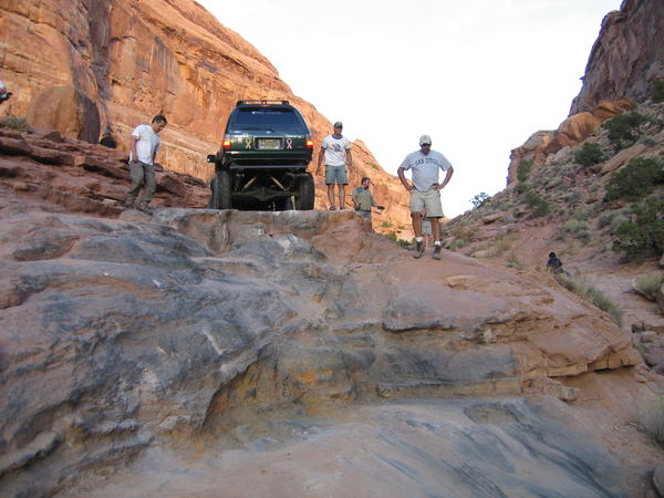 One of many tough sections on Pritchett Canyon near Moab, Utah.