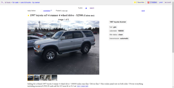 Original add. Paid $2000 cash for this rust.
