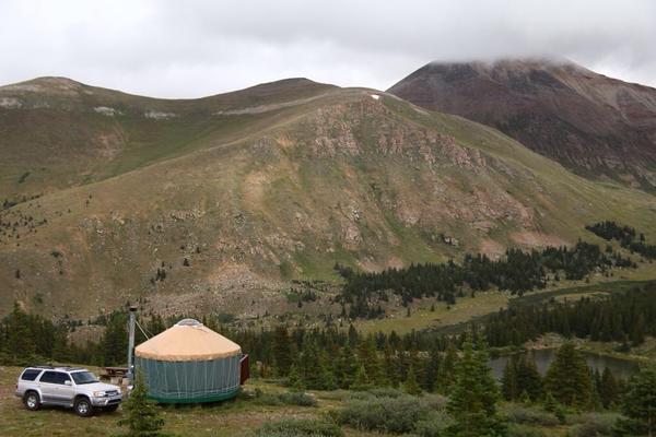 Our Backcountry Yurt beside Horseshoe Mountain, about 15 miles south-east of Leadville, Colorado.