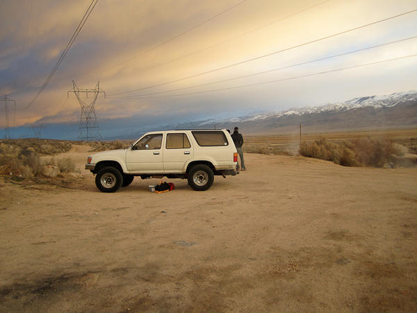 Our first trip. Up the 395 Owens valley in search of hot springs on New Years Eve 2010