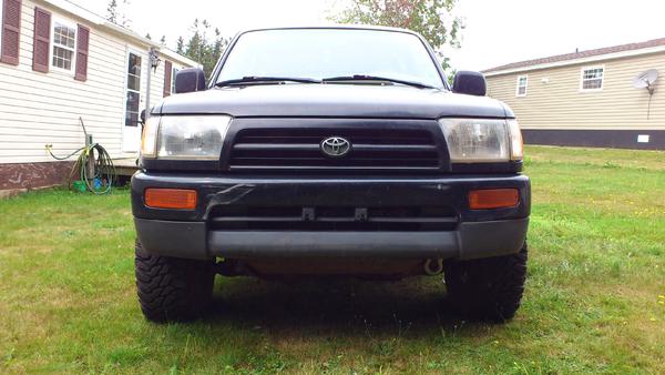 Painted the grill black instead of the stock grey look, forgot in around the emblem though. lol