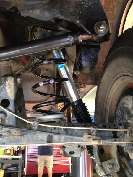 Passenger rear set up with the adjustable Sonoran Steel Fab. Panhard Bar