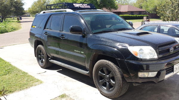 Plastidip wheels and rage roof rack with custom sr5 logo