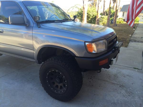 plastidipped front/rear bumpers, fender flares, grill, and emblems.